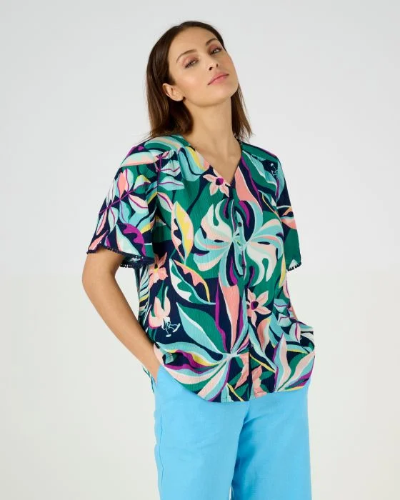Chemisier crépon *fibres pure viscose Lenzing(TM) EcoVero(TM)