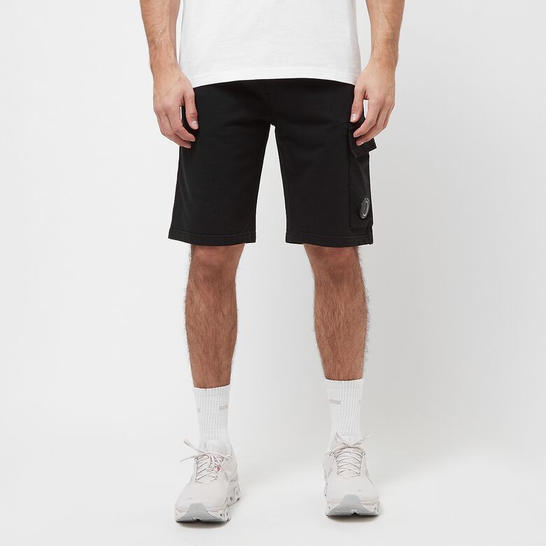 C. P. Company Light Fleece Utility Shorts Black