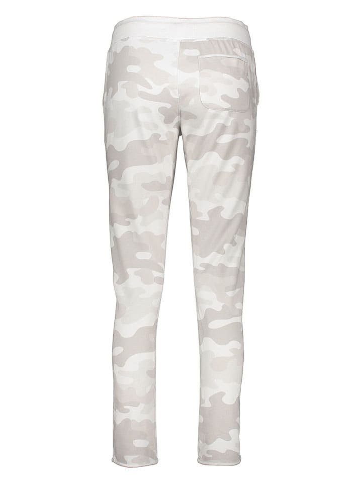 Juvia Pyjama-Hose in Hellgrau/ Weiß günstig kaufen