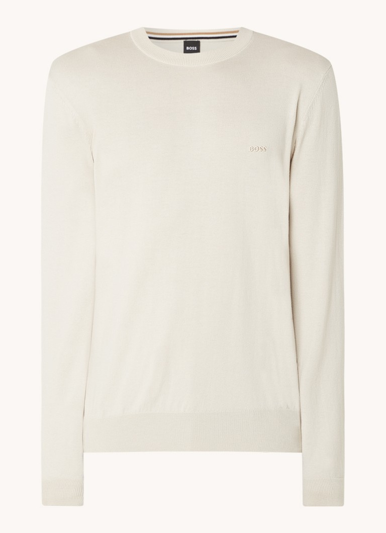 HUGO BOSS Pacas fine knit pullover with logo embroidery
