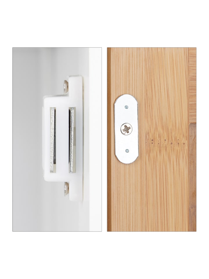 relaxdays Badschrank in Weiß/Braun - (B)39 x (H)180 x (T)30 cm günstig kaufen onesize
