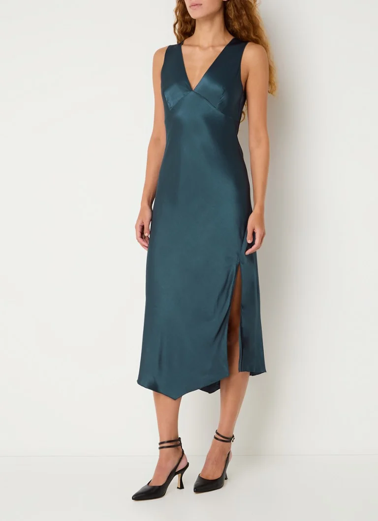 Rails Monique satin midi dress with side slit