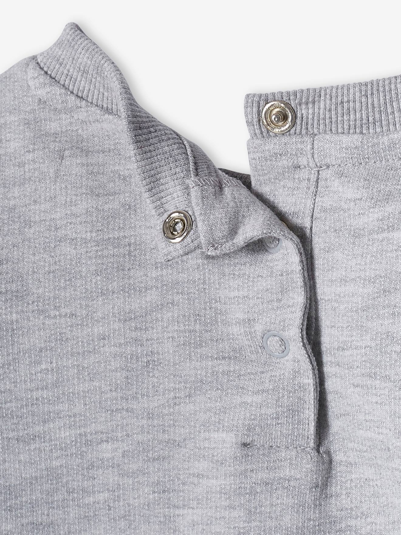 Sweat basics en molleton bébé gris chiné