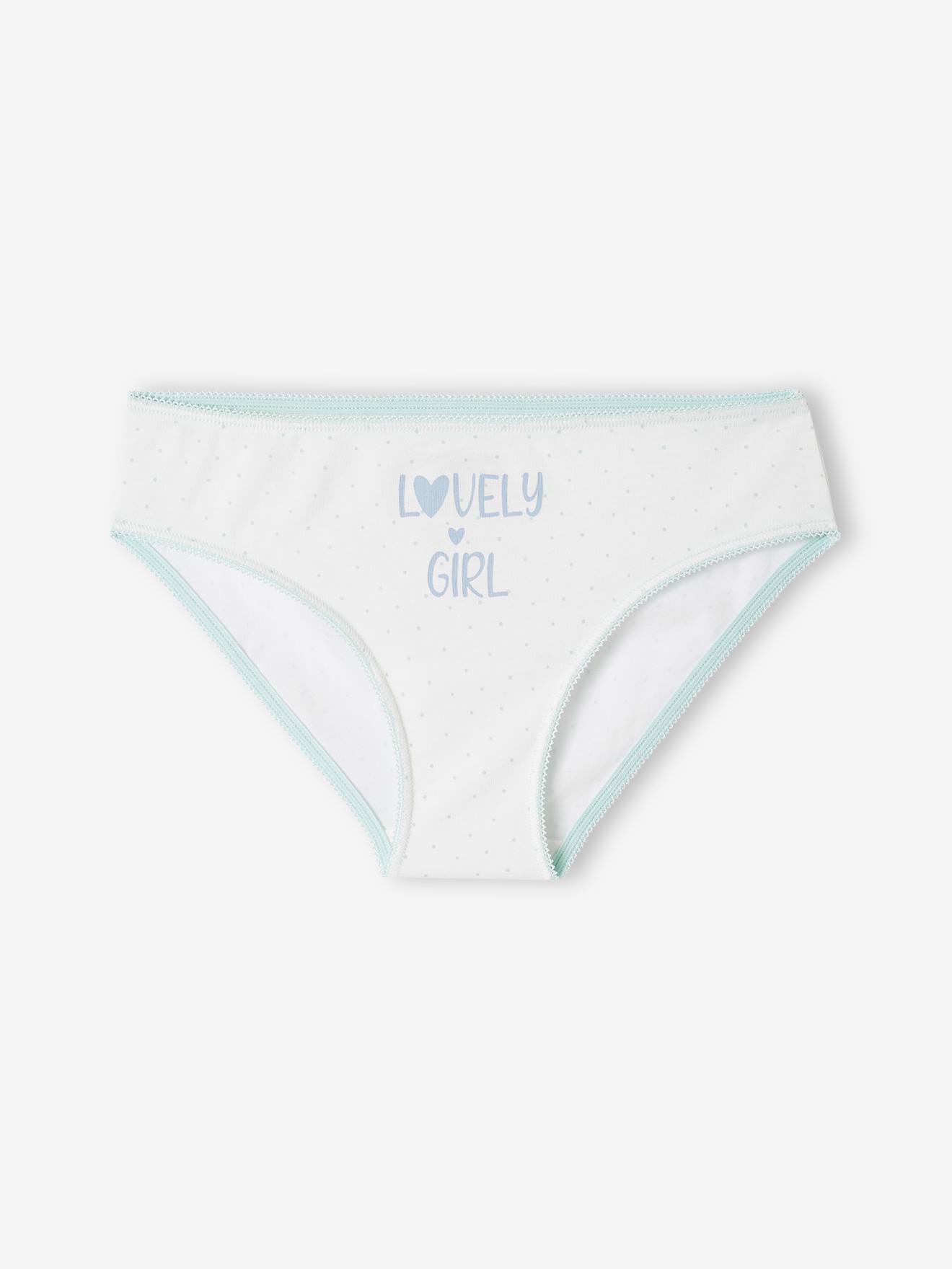 Lot de 7 culottes fille fantaisie BASICS écru