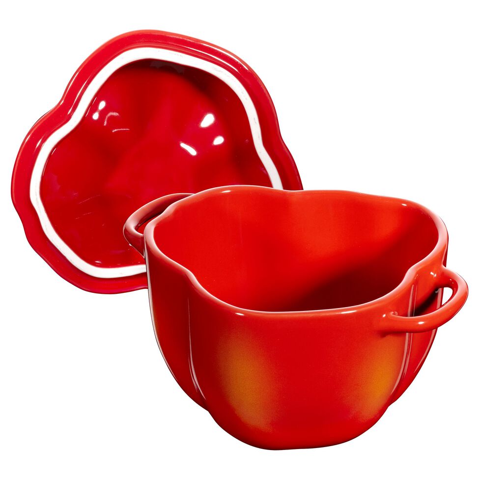 Cocotte 11 cm, Paprika, Orange-Rot, Keramik