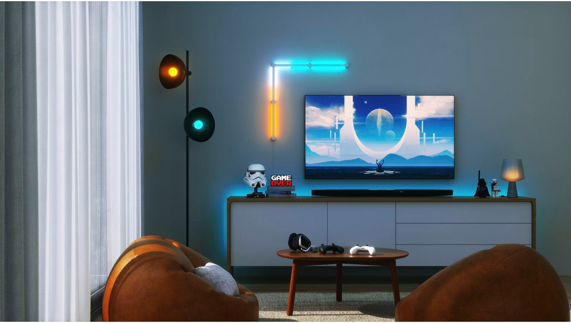 nanoleaf LED Lichtleiste Lines, LED fest integriert, Warmweiß, Smarte Technologie und elegante Beleuchtung