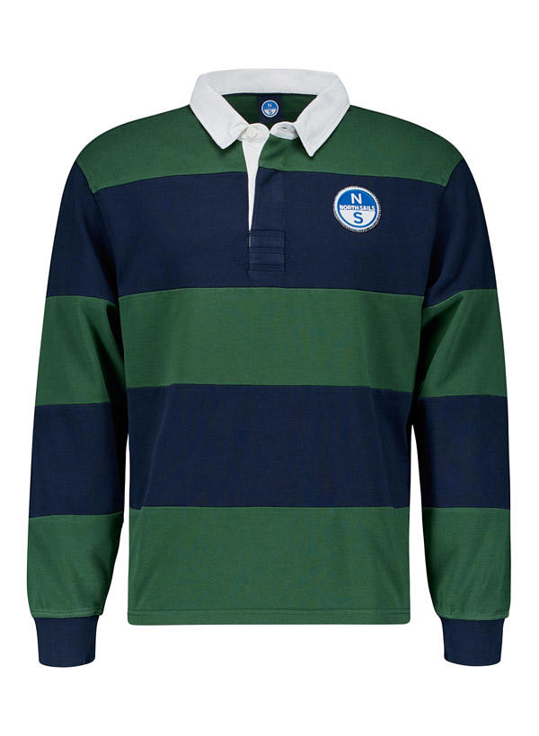 NORTH SAILS, Polo-Shirt, Baumwoll-Jersey, grün-navy gestreift