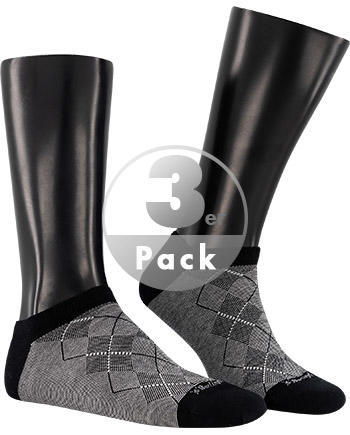 Burlington, Sneakersocken, Bio Baumwolle, schwarz gemustert