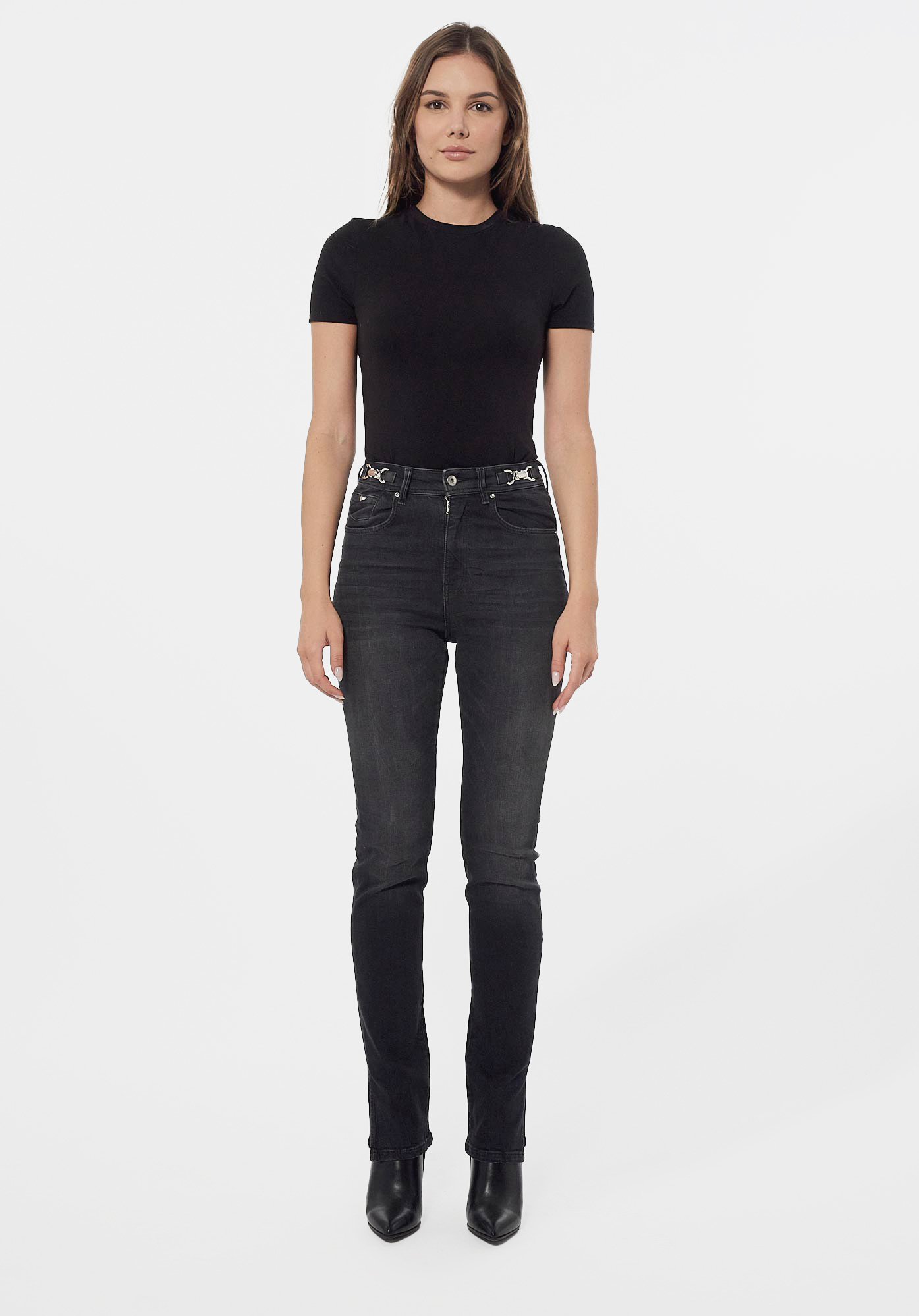 VERON  Jean demi-slim noir Femme