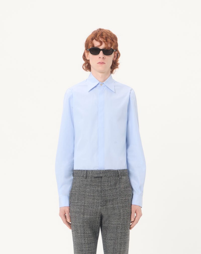 Valentino Fil-a-Fil bomuldsskjorte med V-logo broderi