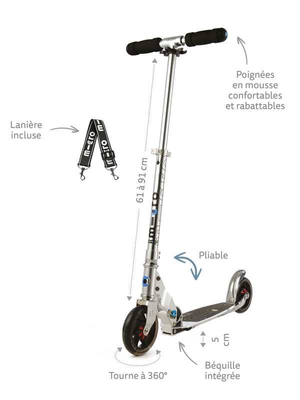 Trottinette pliable – Speed+ Noir/Orange