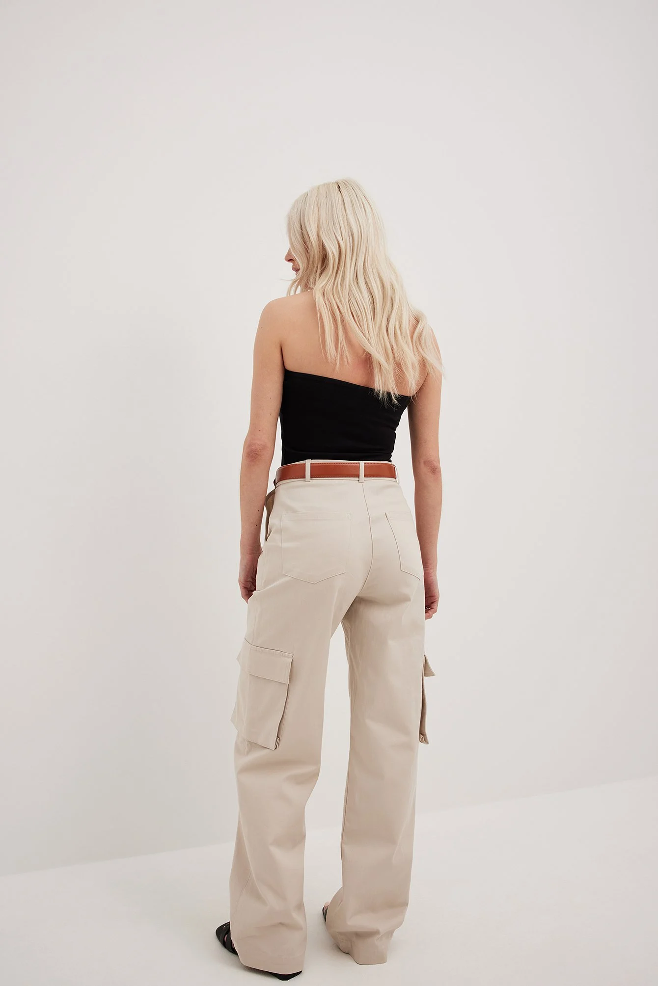Cargo-Taschenhose mit hoher Taille