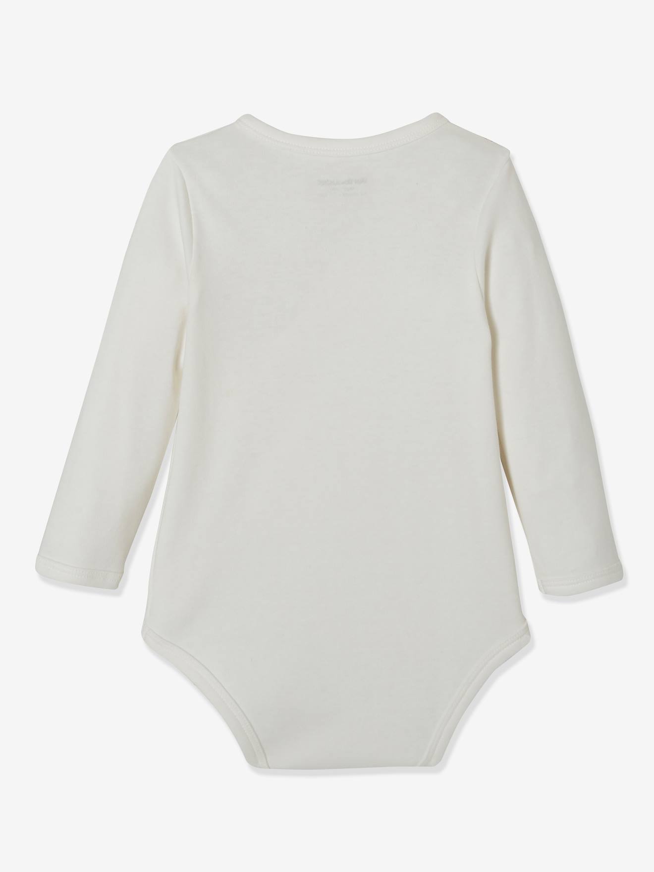 Lot de 3 bodies manches longues en coton bio ouverture naissance ivoire
