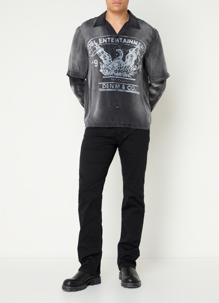 Diesel S-Eeklo - Camicia in lyocell dalla vestibilità classica con logo stampato