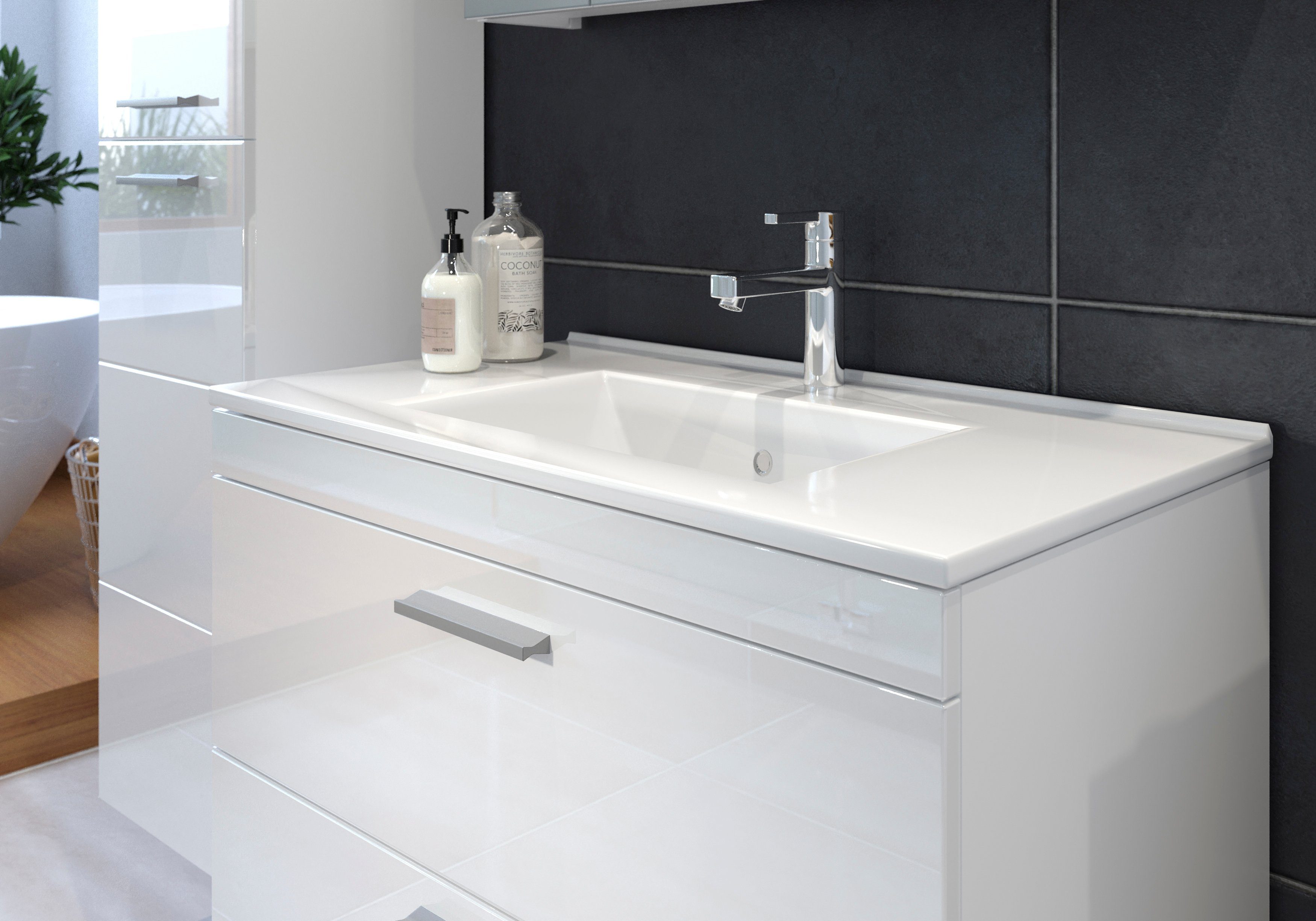 welltime Badezimmer-Set Dormoletto, (4-St), Badmöbel, 4-tlg.
