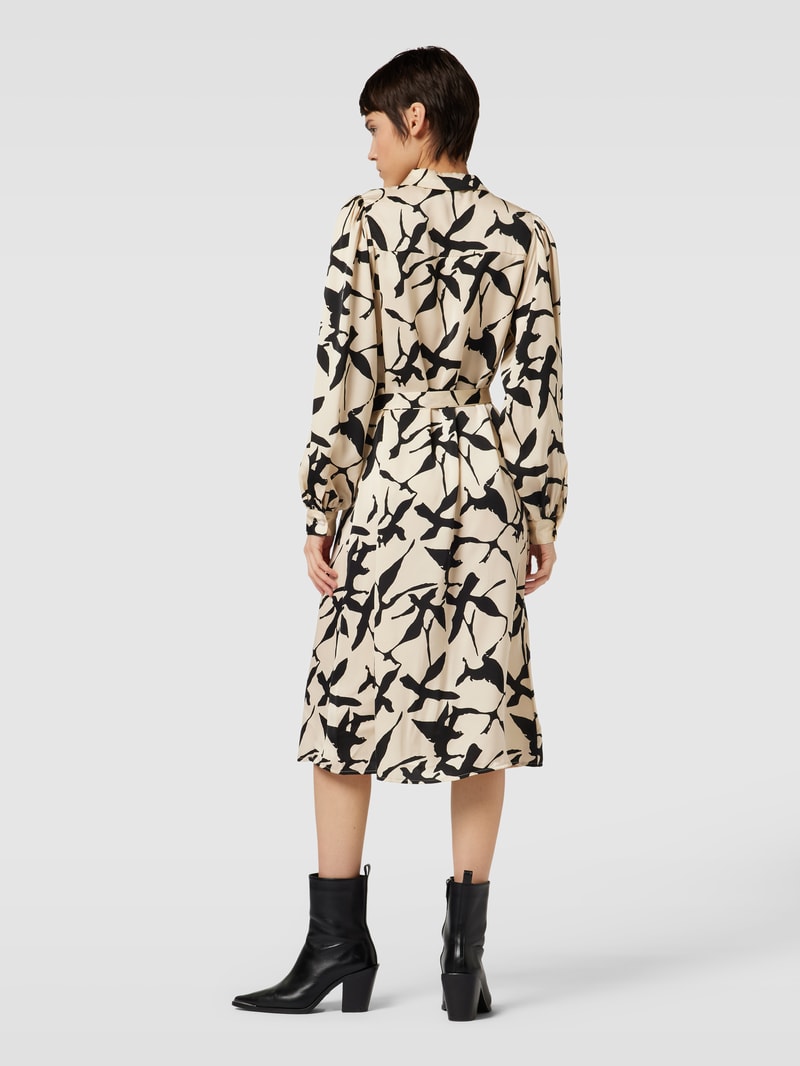Hemdblusenkleid mit Allover-Print Modell 'ASTRID' in black
