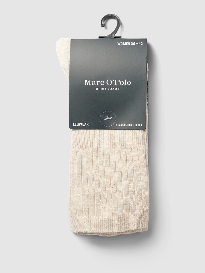 Socken mit Label-Detail Modell 'CLAUDINE' in beige meliert