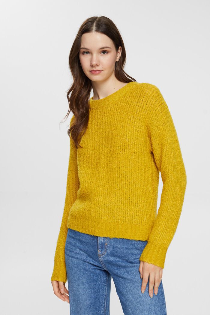 Bouclépulli mit Wolle und Alpaka