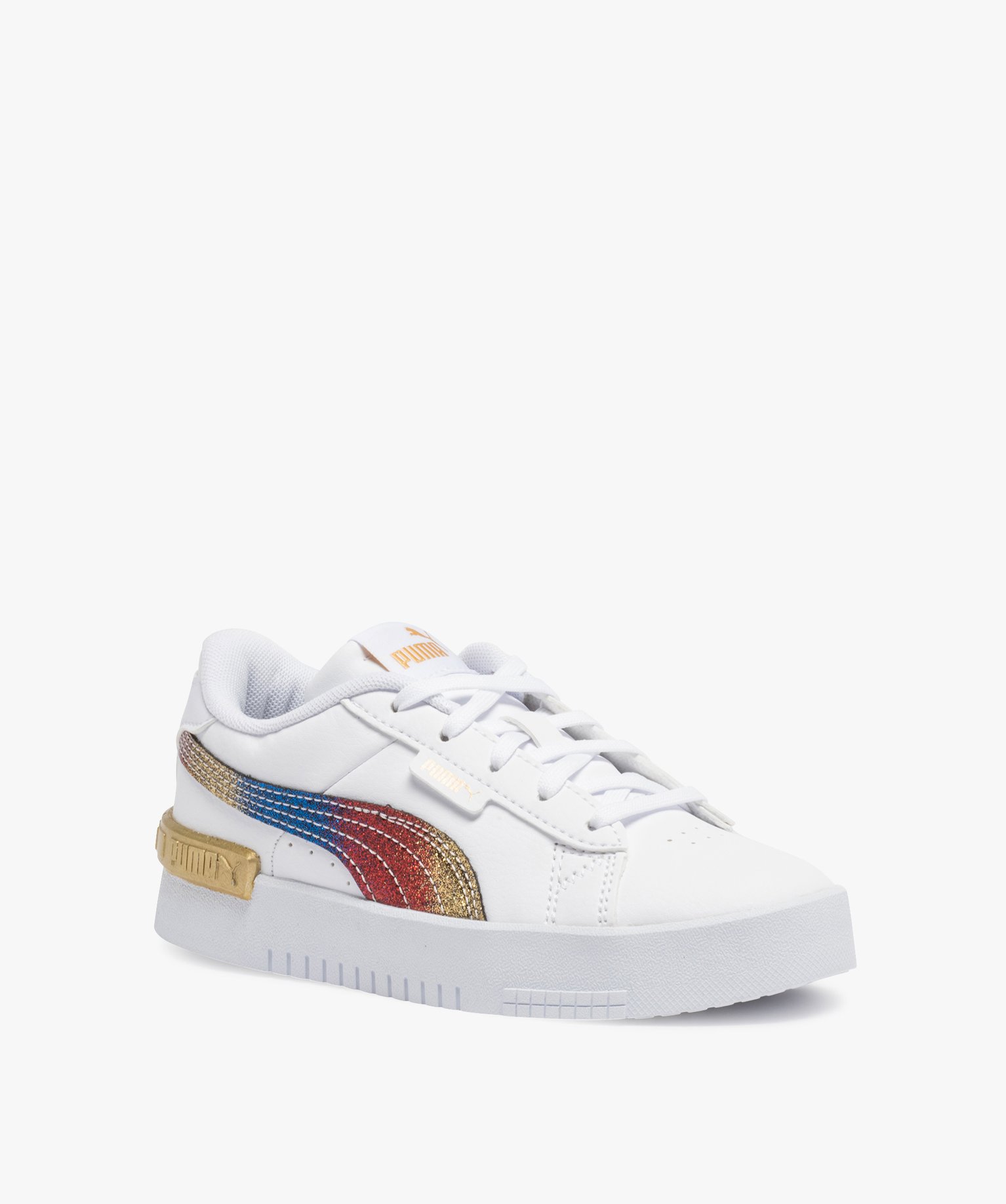 Baskets fille à lacets et bande arc-en-ciel - Puma Jada Oly... blanc | GEMO