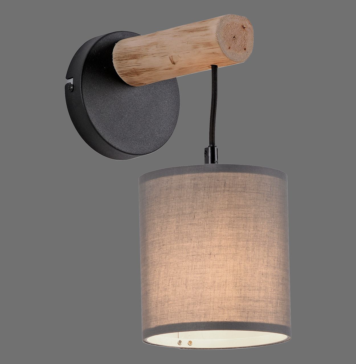 JUST LIGHT Wandleuchte GREEN TRIBU, 1x E27/10,00Watt max., Eukalyptusholz, Taupe