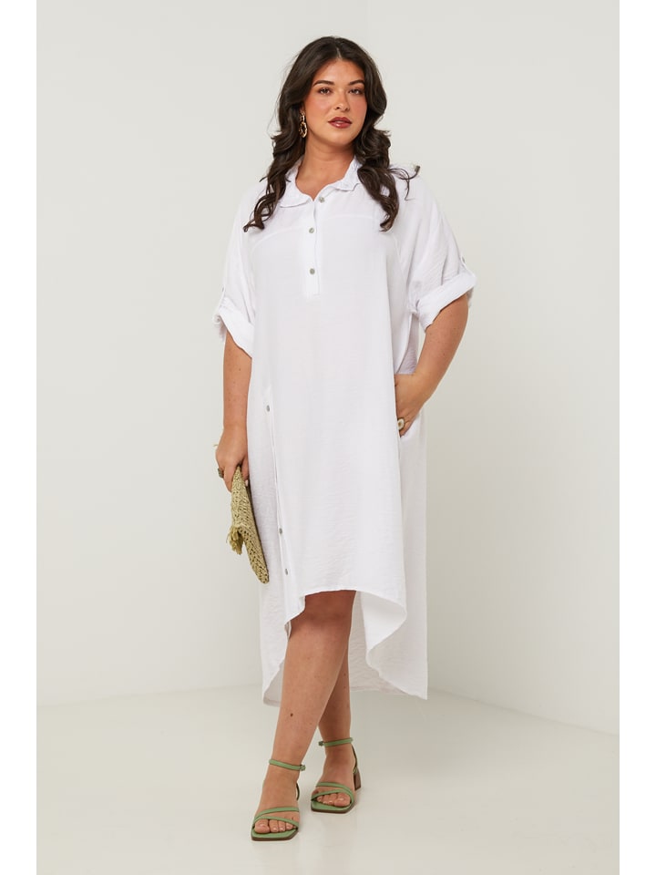 Curvy Lady Kleid in Weiß günstig kaufen