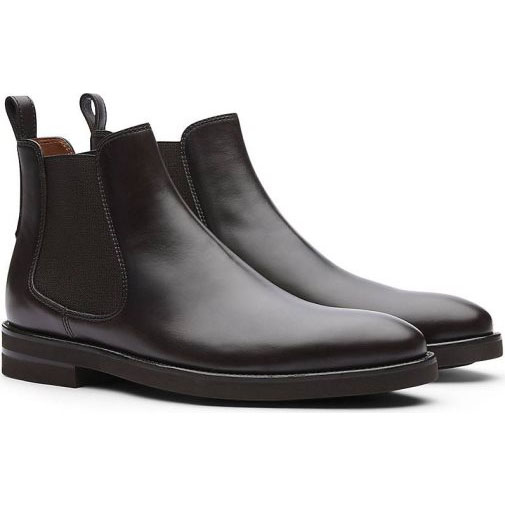 Lottusse Schwarze Kalb Wildlederstiefel