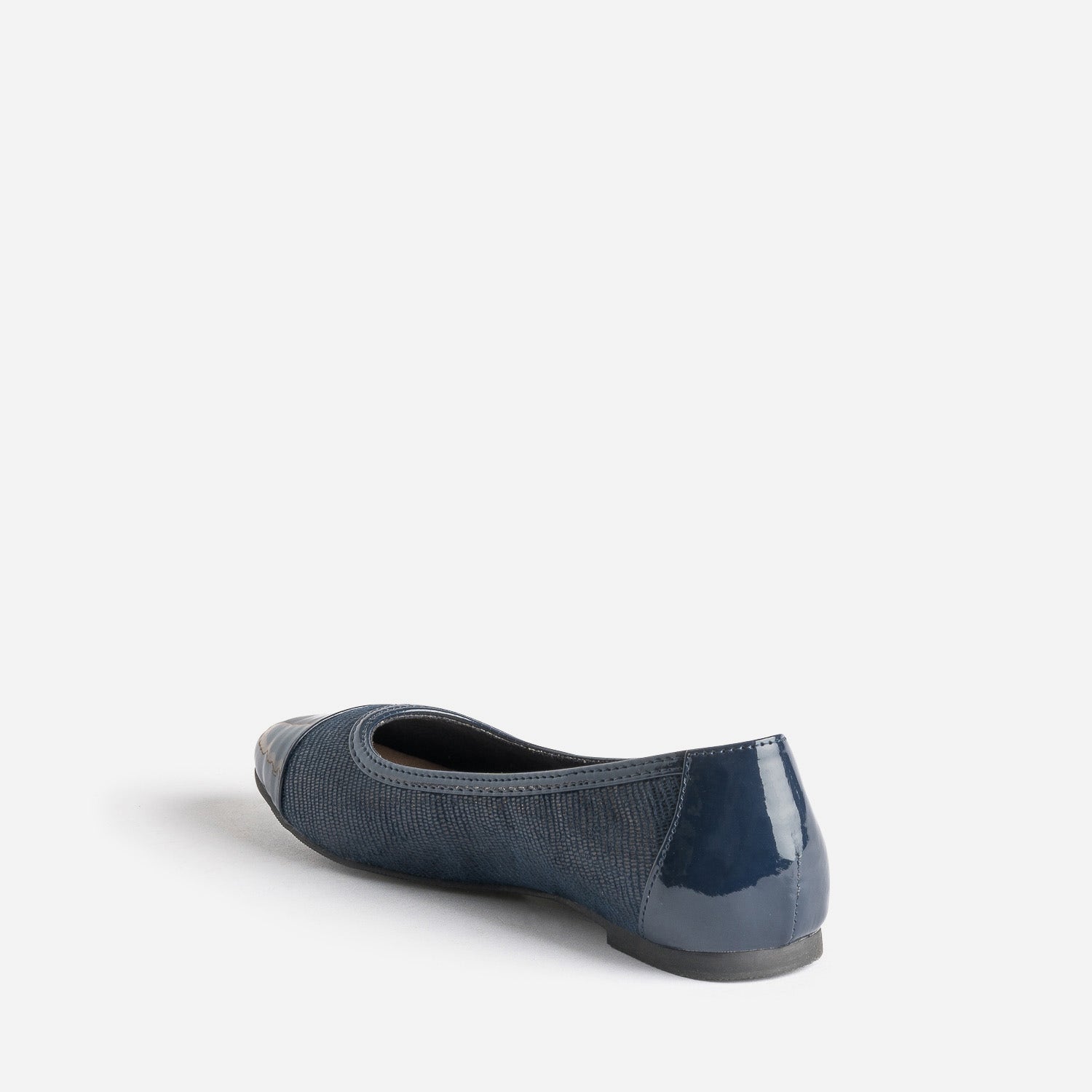 Ballerine marine effet python et verni