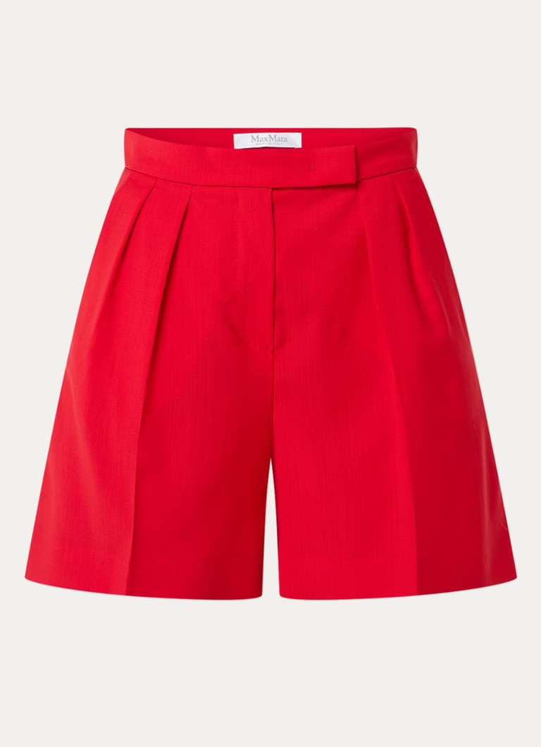 Pantaloni scurți lejeri cu talie înaltă Jessica, din lână virgină, de la MaxMara.