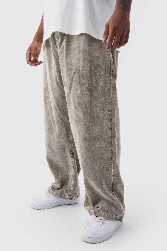 Plus lockere Cordhose mit Acid-Waschung