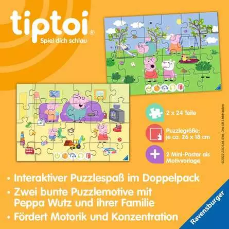 Kinderpuzzle ab 4 Jahren - tiptoi® Puzzle für kleine Entdecker: Peppa Pig - 24 Teile