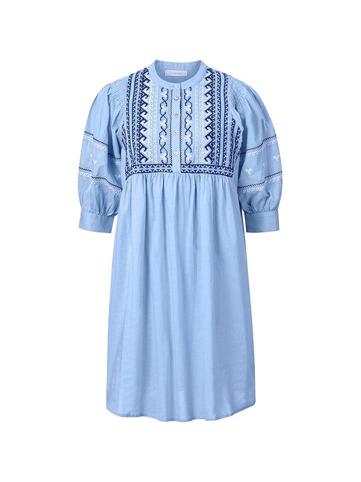 Rich & Royal Leinen-Kleid in Hellblau günstig kaufen