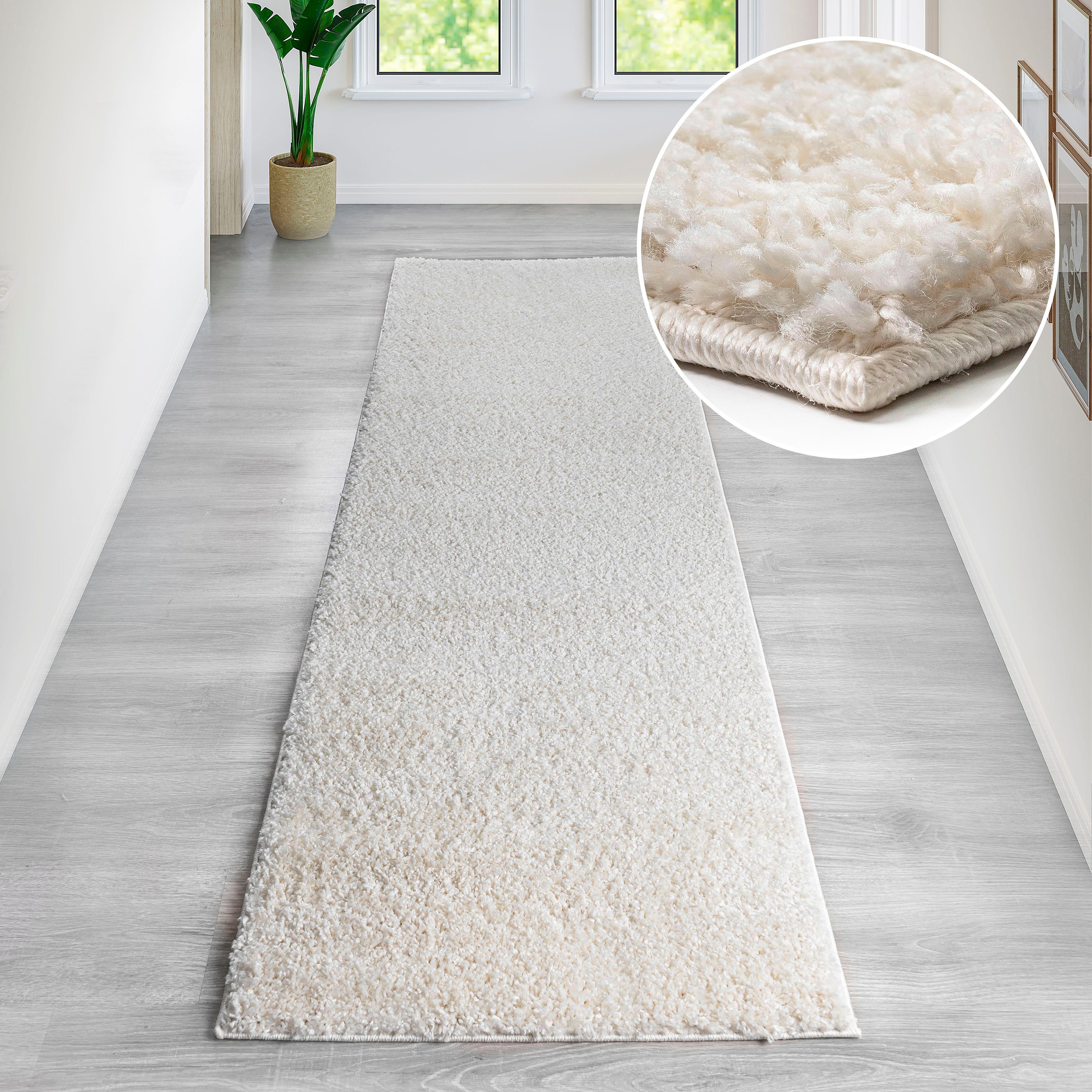 Läufer Shaggy Soft, Bruno Banani, rechteckig, Höhe: 30 mm, Läufer, Brücke, gewebt, Uni-Farben, besonders weich