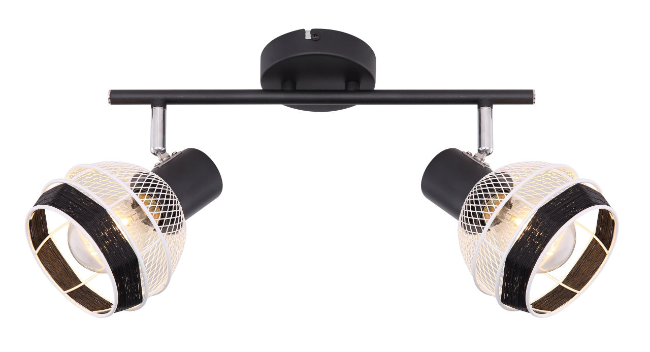Globo Lighting - GRIDDY - Strahler Metall schwarz matt, 2x E27