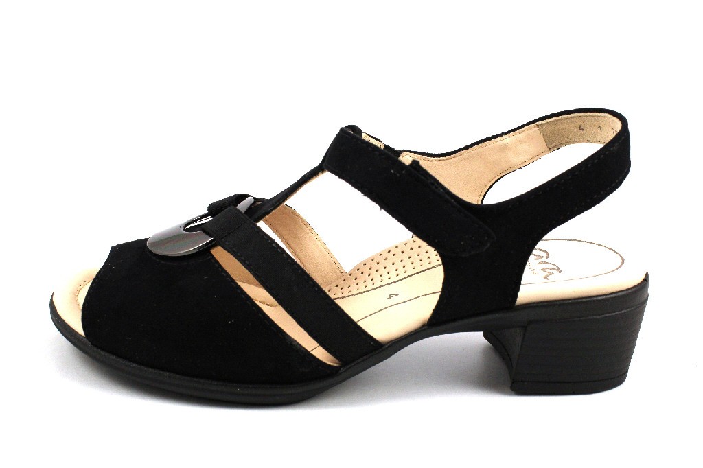 ARA Klassische Sandalen schwarz Lugano