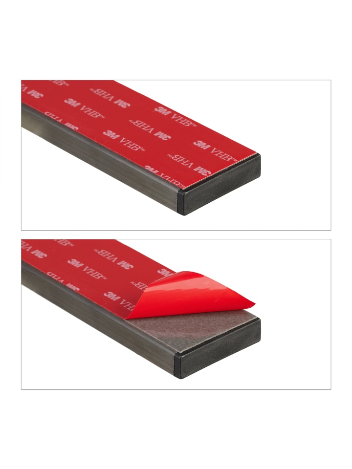 relaxdays Magnetleiste in Silber/ Schwarz - (B)30 x (H)4 x (T)1 cm günstig kaufen onesize