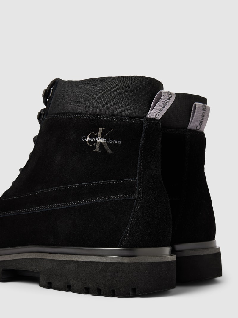 Schnürboots aus Leder-Mix Modell 'EVA' in black