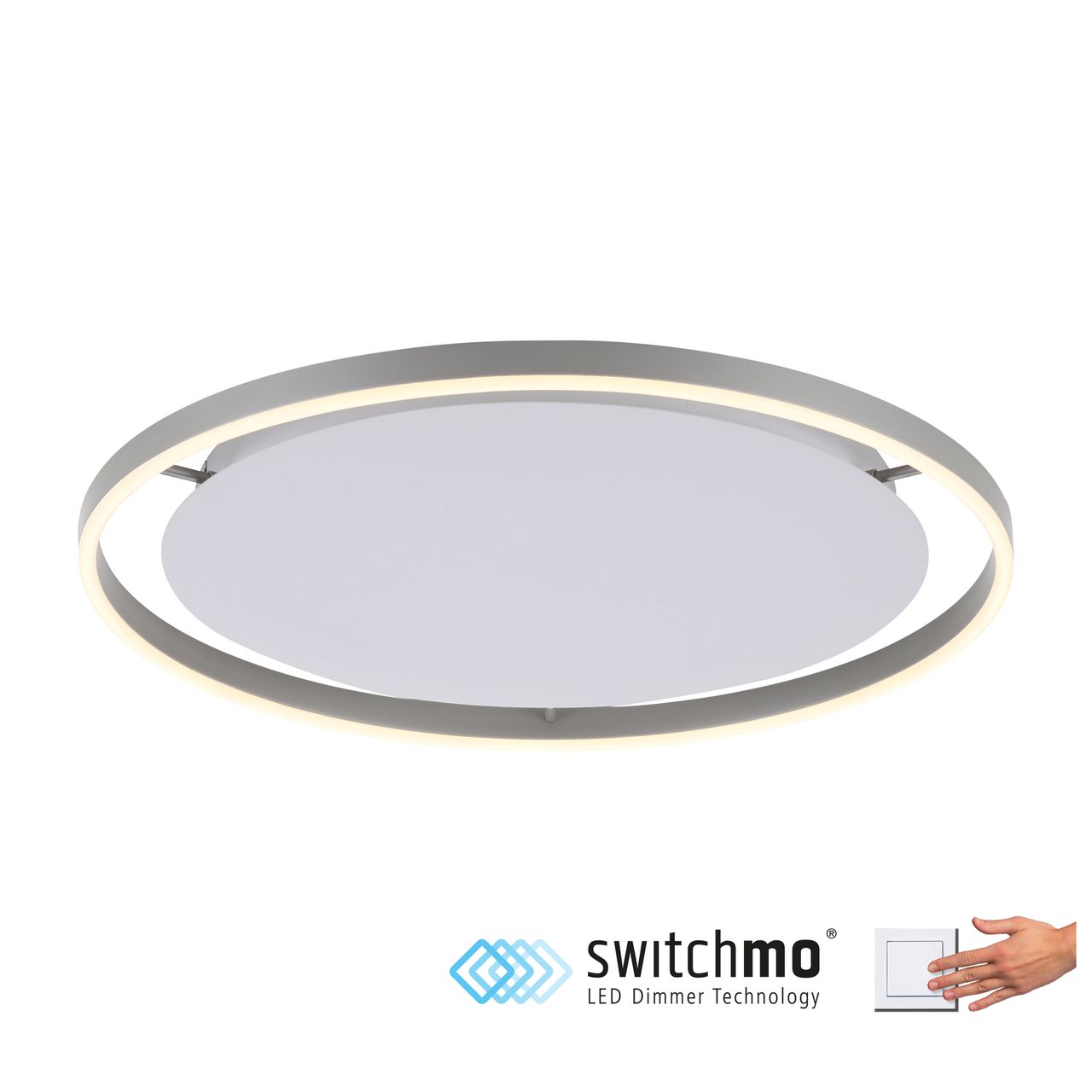 JUST LIGHT LeuchtenDirekt LED Deckenleuchte RITUS, rund, 3-Stufen Dimmer, 3000Kelvin, Innenleuchte, IP20
