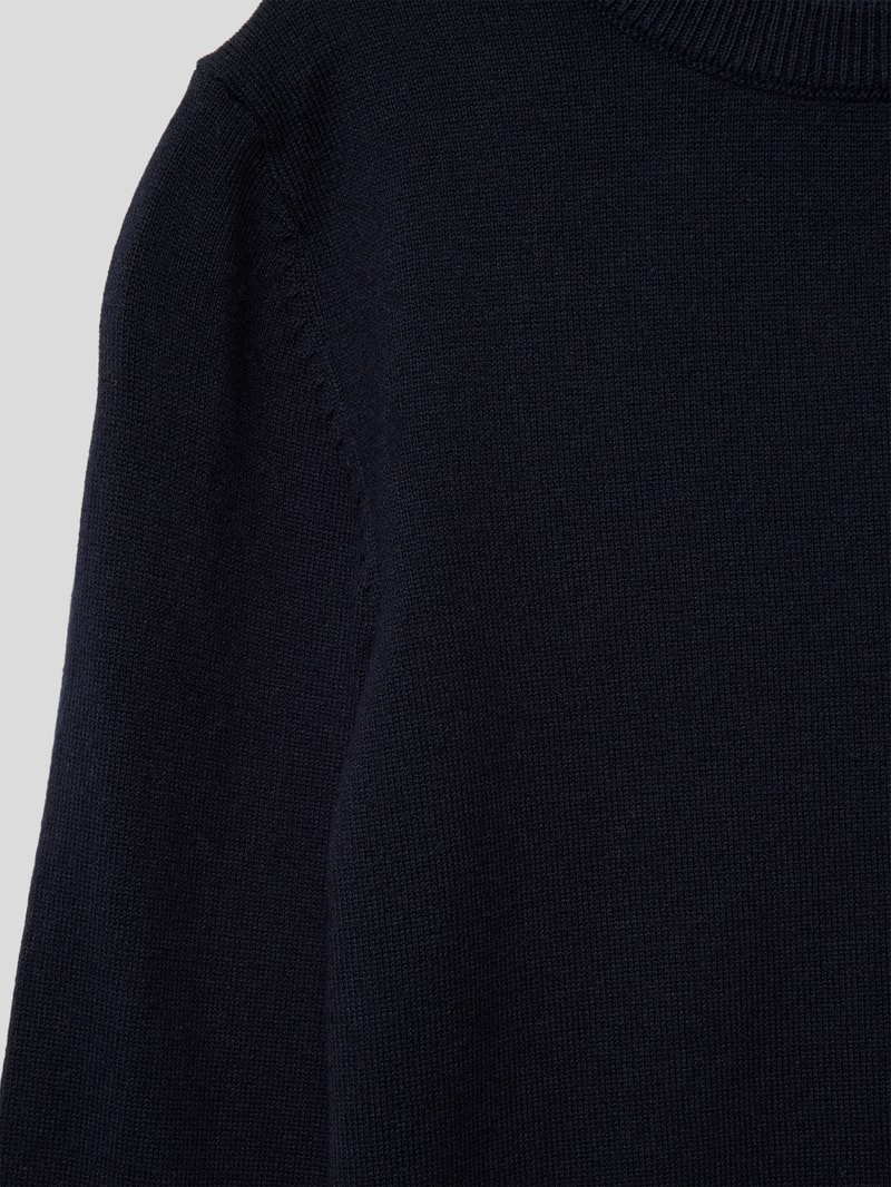 Strickpullover mit Rundhalsausschnitt Modell 'hugo' in marineblau