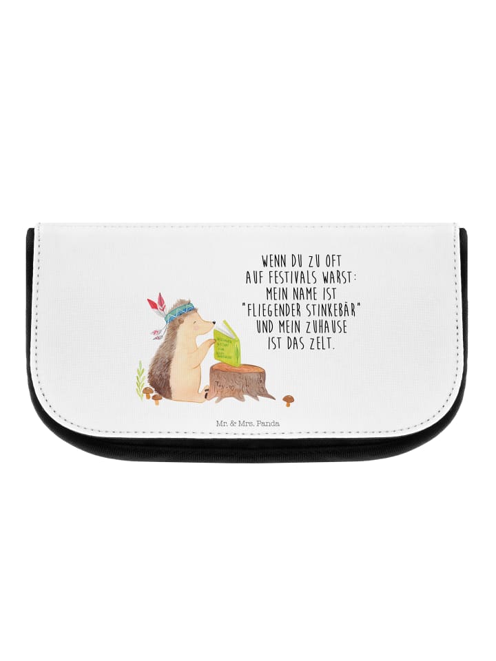 Mr. & Mrs. Panda Kosmetiktasche Igel Federschmuck mit Spruch in Weiß günstig kaufen onesize
