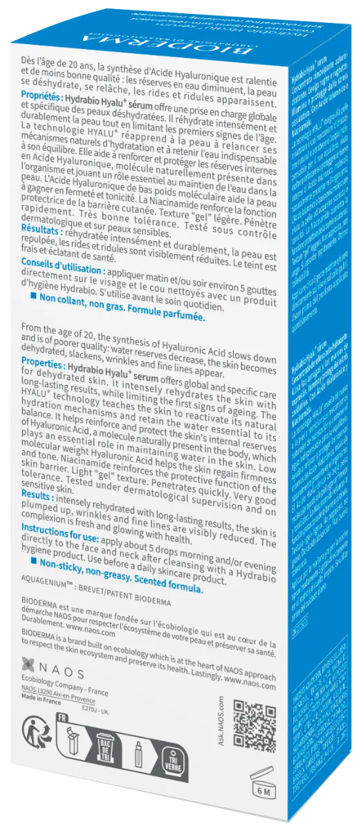 Bioderma Hydrabio Hyalu+ drėkinamasis serumas nuo raukšlių