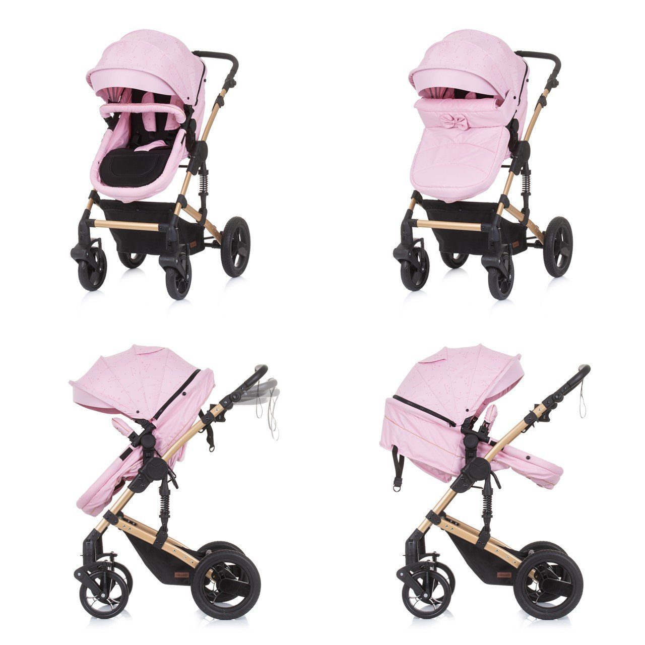 Chipolino Kombi-Kinderwagen Kinderwagen Camea 2 in 1, Moskitonetz, Wickeltasche, Getränkehalter