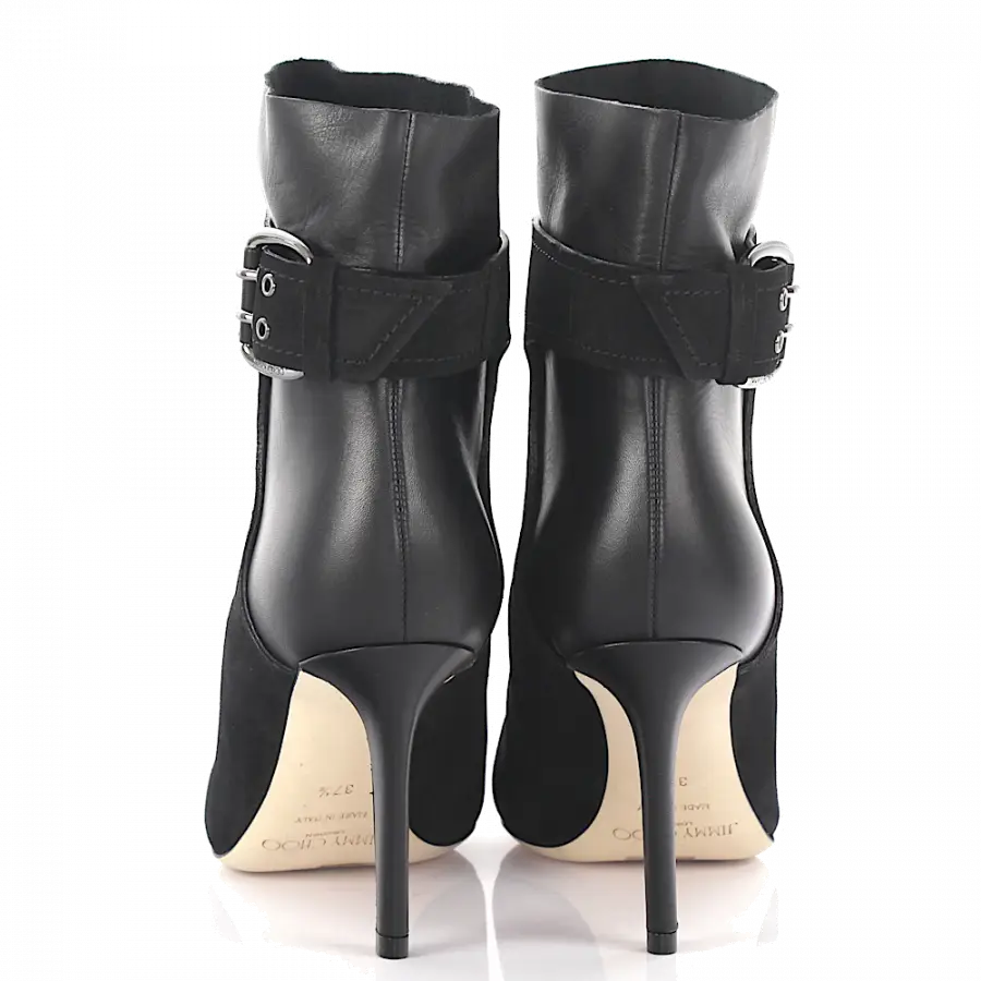 Jimmy Choo - Stiefeletten Major 85 Veloursleder Leder schwarz - schwarz