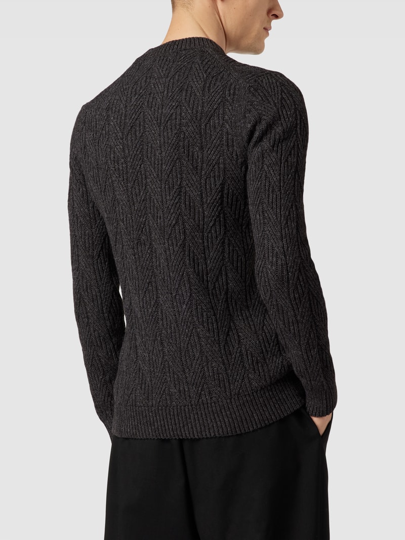 Strickpullover mit Strukturmuster Modell 'CARIS' in anthrazit