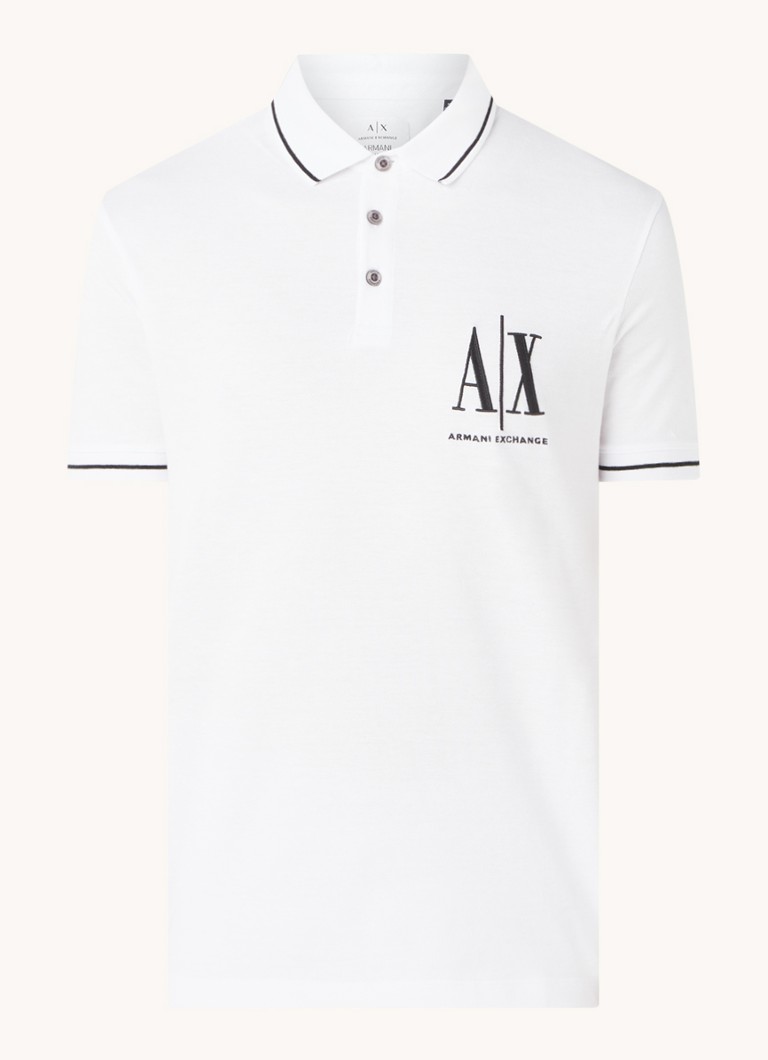 Polo Armani Exchange a vestibilità classica in piqué di cotone con logo