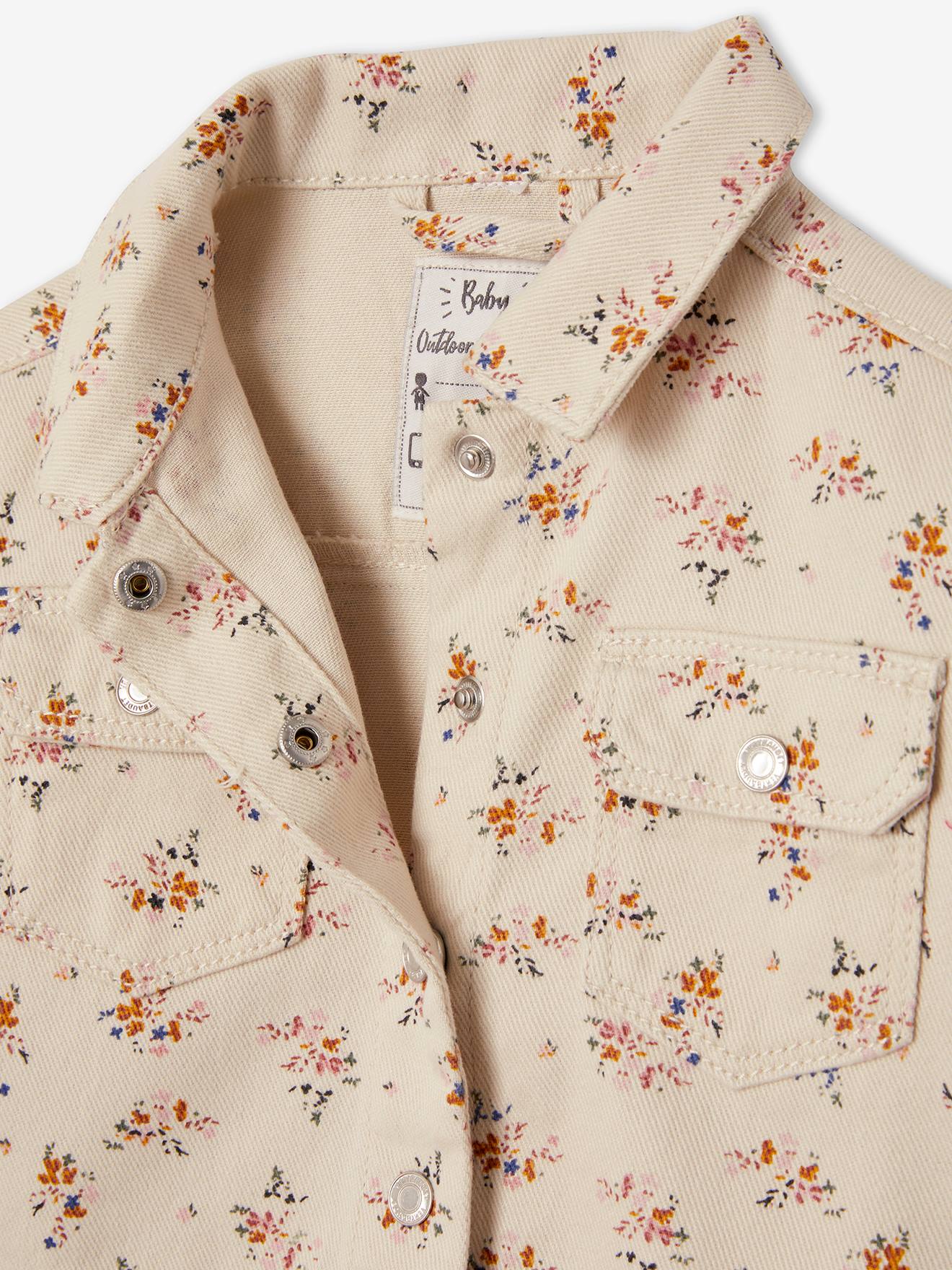 Veste imprimée en denim bébé beige