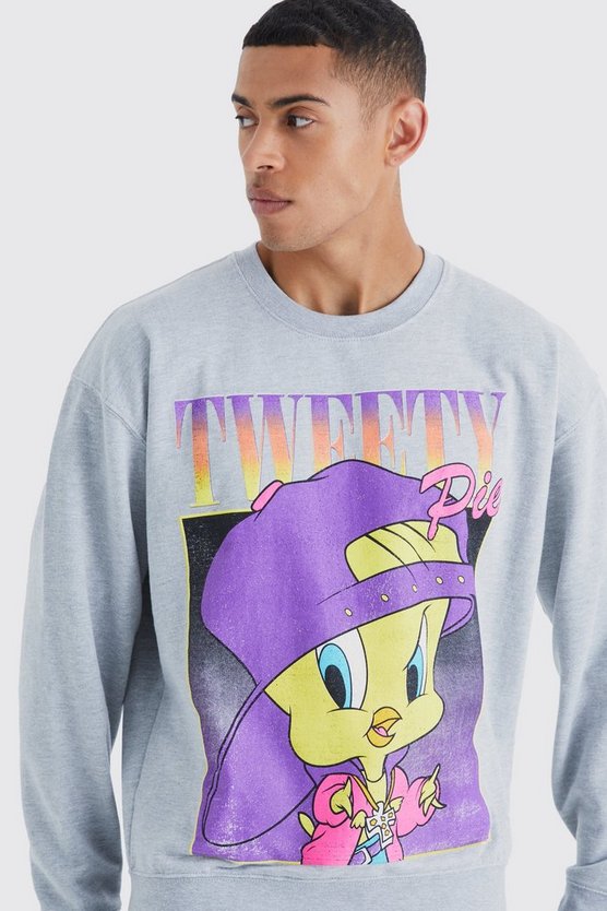 Oversize Sweatshirt mit lizenziertem Tweety Print