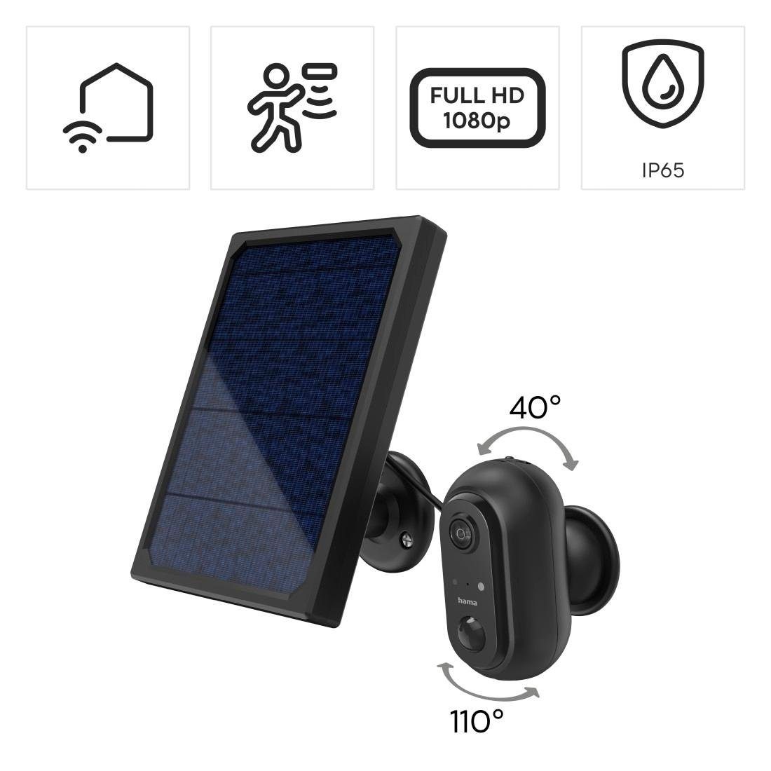 Hama WLAN Kamera Outdoor (App, Solar, Nachtsicht, Bewegungsmelder, Live) Smart Home Kamera (Außenbereich, Innenbereich)