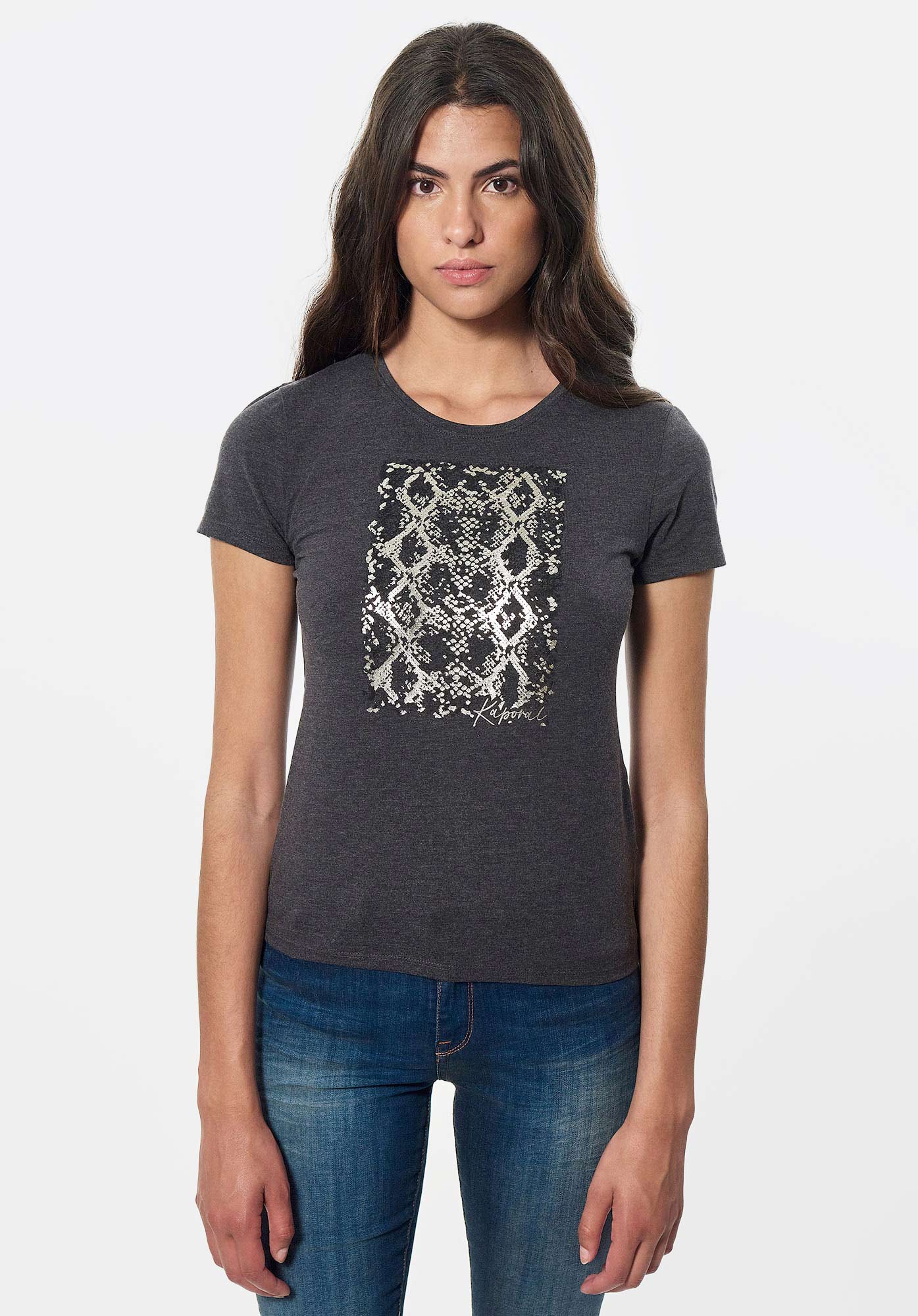 FETE   T-shirt gris Femme