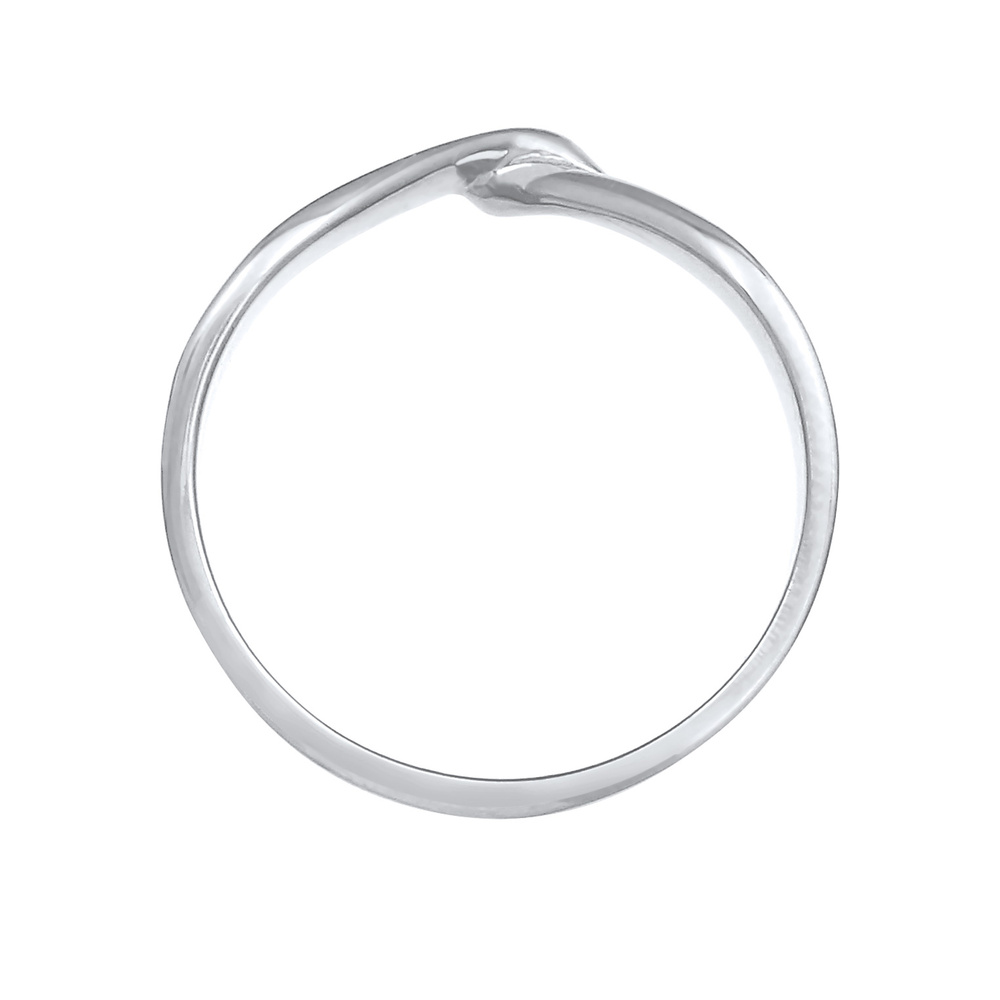 Elli Elli Bague Bague pour dames en forme de V Tendance tordue Basic Minimal en argent Bague