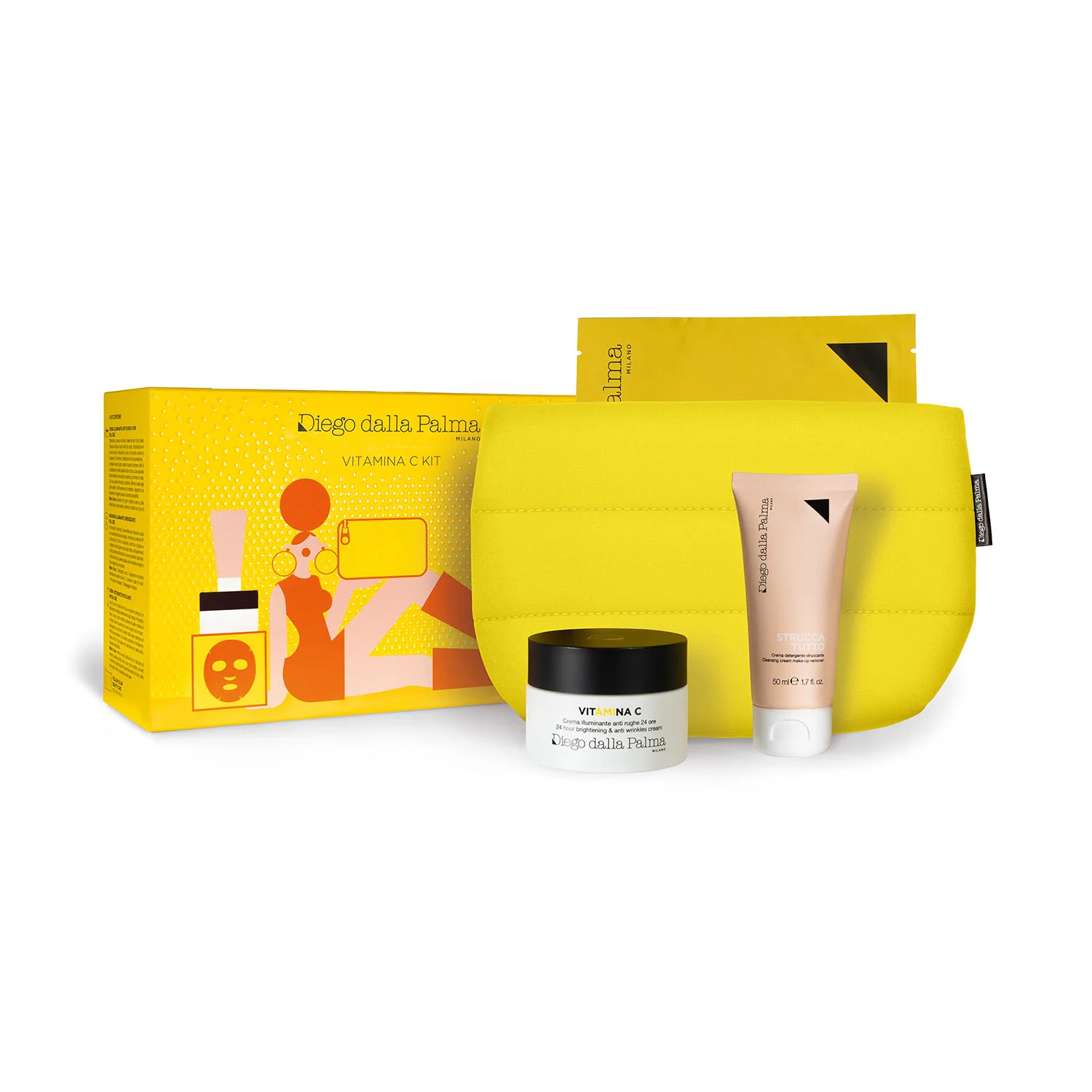 Vitamina C KIT Vitamina C - Cofanetti Viso e Corpo, Cofanetto Illuminante, Crema viso giorno illuminante, Maschera Illuminante viso